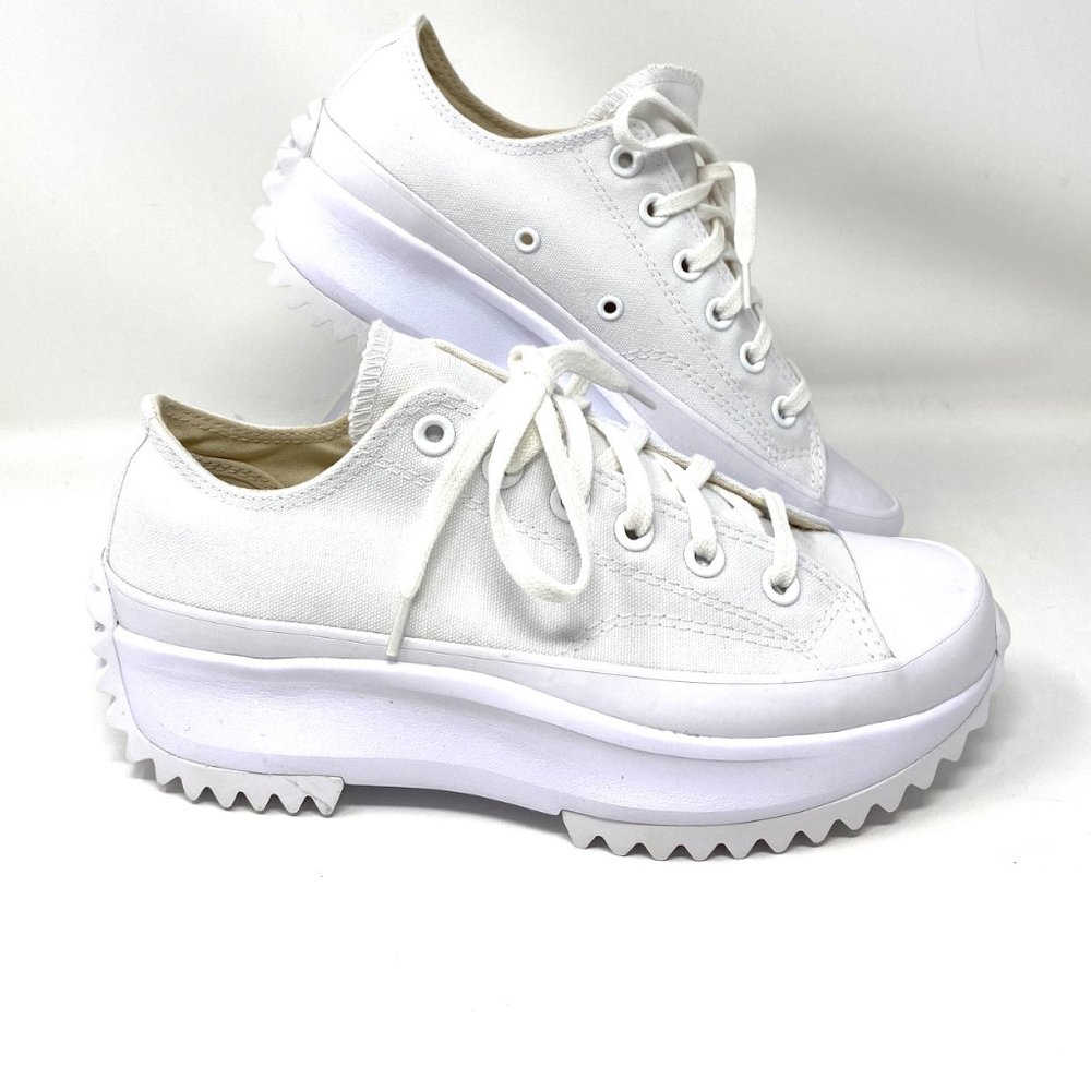 Converse Women's Size RUN STAR HIKE OX White Canvas Platform Low Sneaker 571869C - Picture 3 of 9